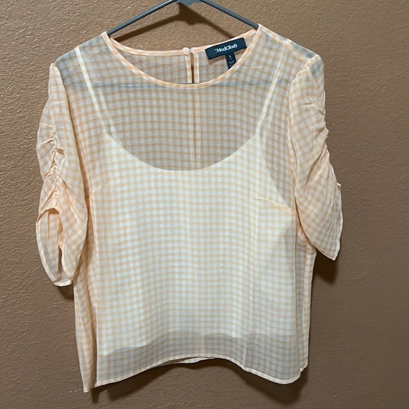 Peachy Gingham Blouse - Picture 1 of 2